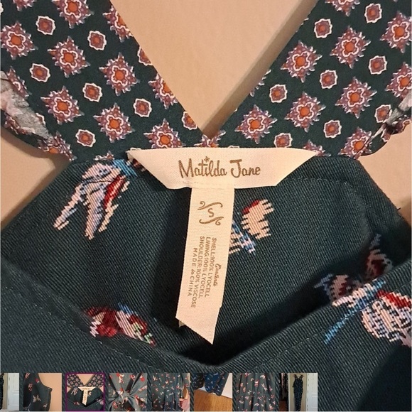 Matilda Jane Dark Green For the Love of Birds Jumpsuit Medium - Picture 5 of 8